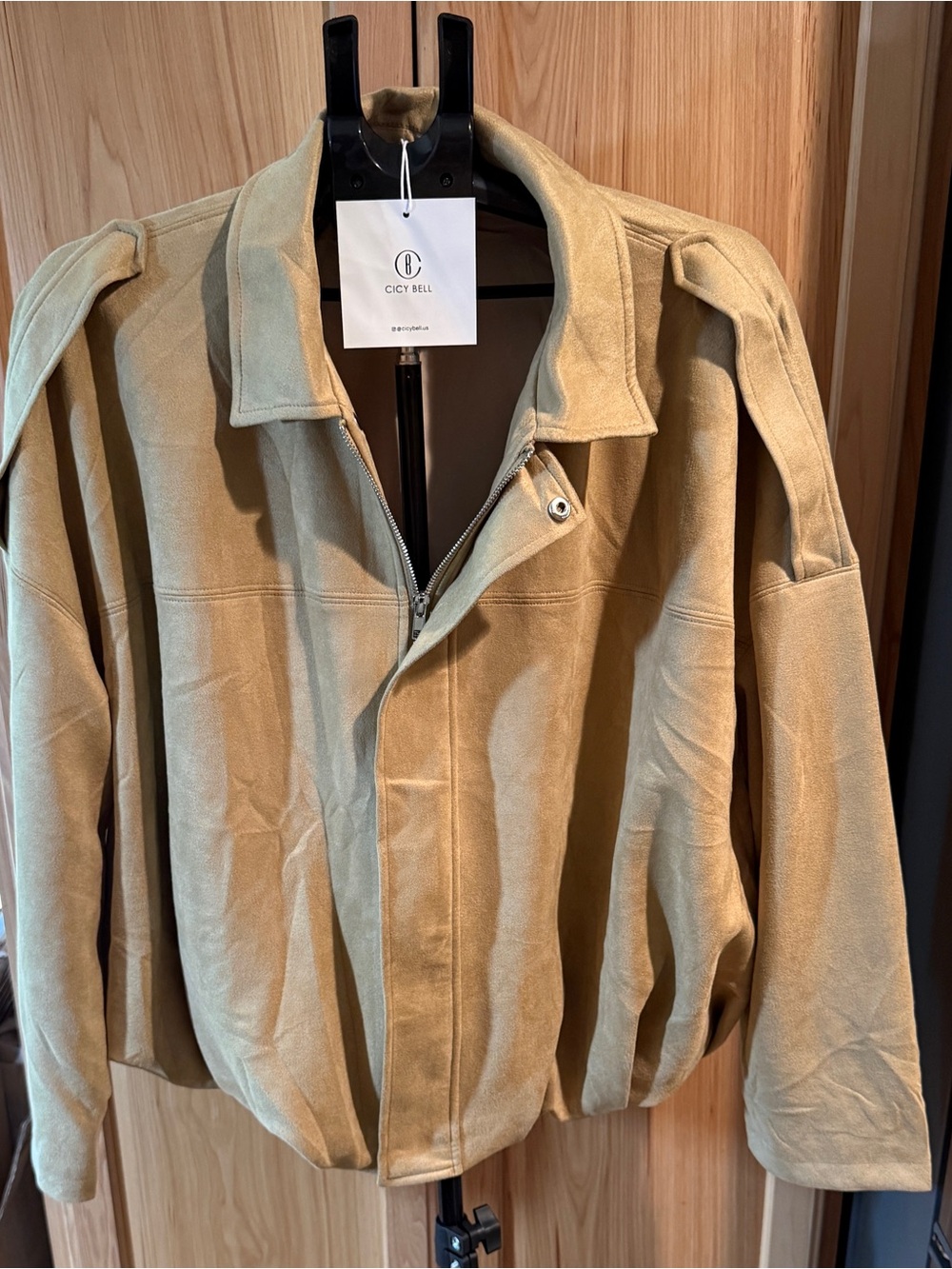 Cicy Bell Women's Tan Bomber Jacket